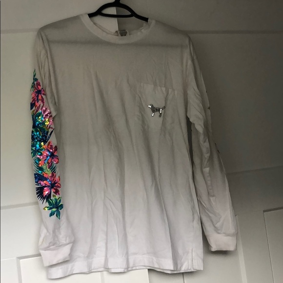 Victoria secret pink sleeve sequin long sleeve